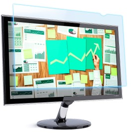 27 inch Anti-Glare Blue Light Blocking Screen Protector Panel for 16:9 Widescreen Computer Monitor and Laptop - PC Anti-UV Eye Protection Filter Film - Anti-Scratch Diagonal Frame Shield [1 Pack]