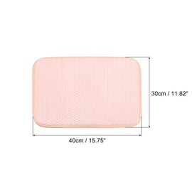 sourcing map Reversible Dish Drying Mat, Microfiber Dry Pad Dish Draining Mat Non-slip Quick-Drying Dish Drainer Mat for Kitchen Countertop Tabletop-Pink