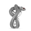THJEW Unisex Antique Silver Wrap Snake Ring,Cool Retro S925 Sterling