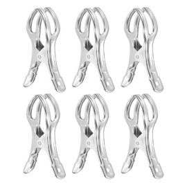sourcing map 6 Pcs Stainless Steel Clothespins 4.3 Inch Pool Cover Clips Beach Chair Clips Clothes Pins Wind Guard for Hanging Clothes Blanket
