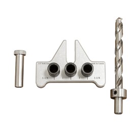 JessEm 08352 1/2" Precision Dowelling Jig Kit Professional Wood Joinery Tool for Cabinet and Furniture — Includes 1/2" Guide Mount with 3 Bushings, Drill Bit, Stop Collar, Hex Key and Indexing Pin