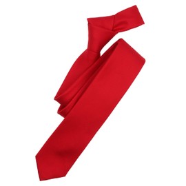 Venti 001040 Men's Structured Tie Plain Fashionable Textured Pattern, Rich Red, Unit size