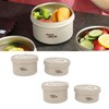 Bento Box Round Lunch Box Coffee Brown Stainless Steel Leakage
