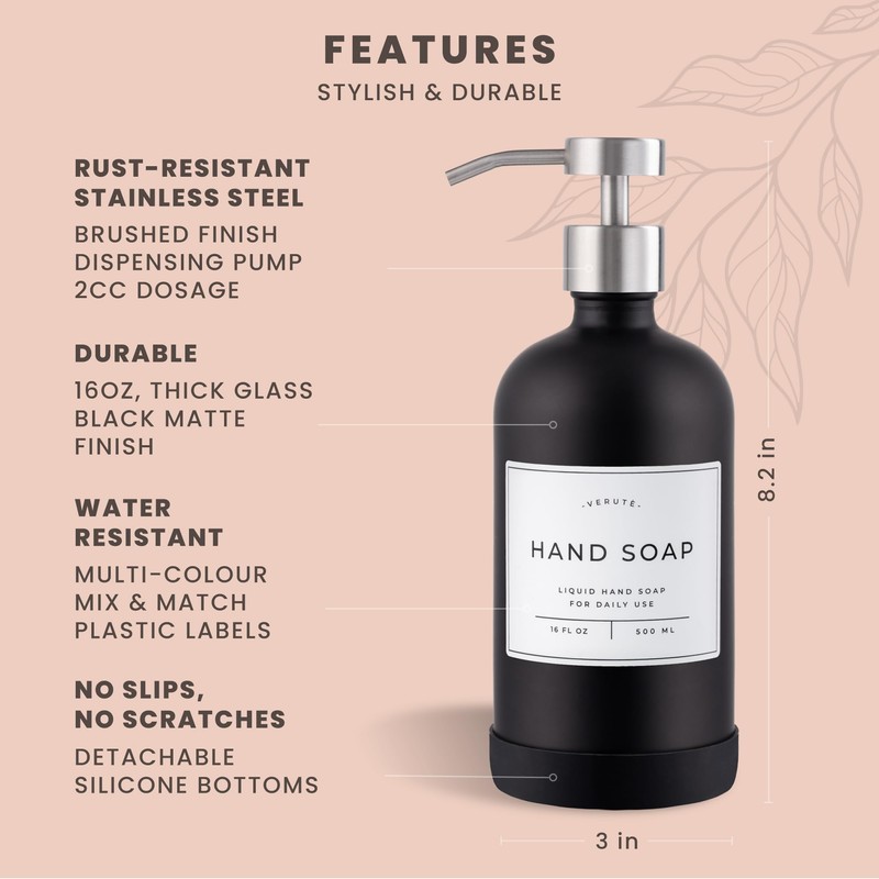 Hand and Dish Soap Dispenser for Kitchen and Bathroom, Set