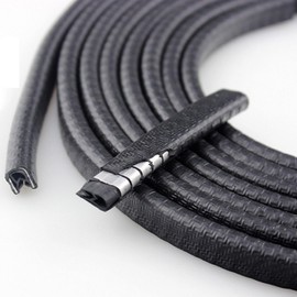 K-AAFY Car Door Edge Molding Door Mall Shock Proof U-Shaped Door Edge Protector Stylish Quiet Anti-Scratch Protection Custom Dress Up Car Supplies 5M (Black)