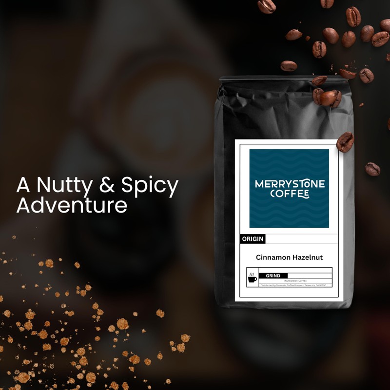 Merrystone Coffee Cinnamon Hazelnut 1 Lb Coarse Grind