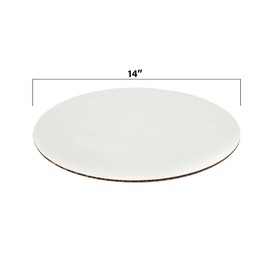 MT Products White Cake Board 14" - Corrugated Cardboard Pizza Circle (Pack of 15) - Made in the USA