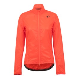 PEARL IZUMI Women's Attack Barrier Jacket, Lightweight for Wind Protection, Two-Way Zipper, Great for Light Rain, Fiery Coral, Large