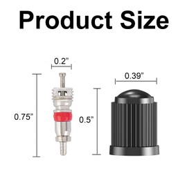 Accretion 50 Pcs Schrader Tire Valve Core / 50 Pcs Black Plastic Tire Valve Stem Caps, Universal for Most Models of Cars, Trucks, Motorcycles and Bicycles