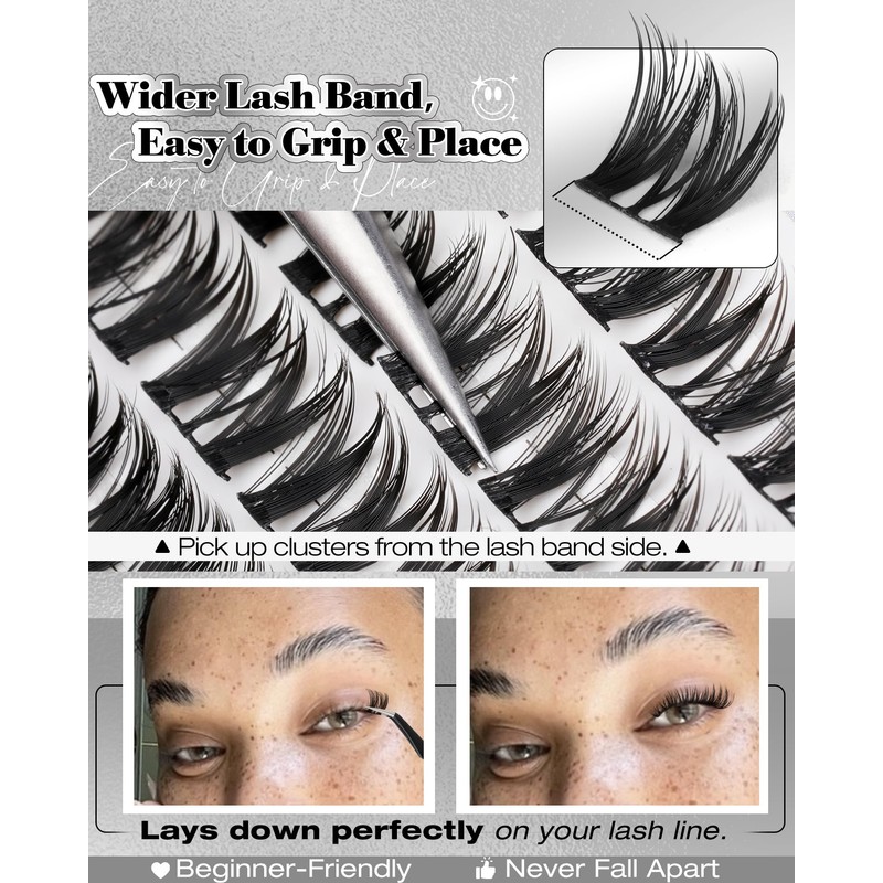 Flaunt Cluster Lashes Short 8-14MM Eyelash Clusters Wispy Lash Clusters