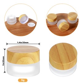 32 Pcs Glass Cosmetic Containers 5 Grams Round Frosted Cosmetic Jars with Leak proof lids Empty glass sample Jars Scrub Balm Lotions Sample Containers for Makeup Lotion Lip Balm Eye Cream