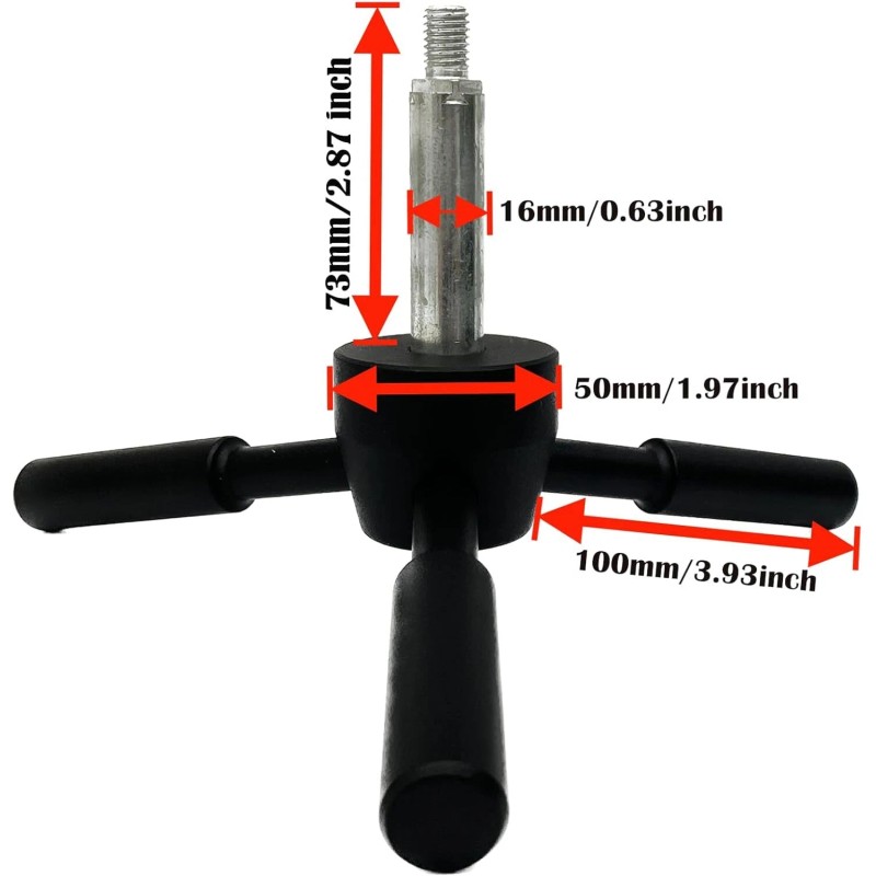 MOUNT 3 Spoke Gun Safe Handle Replacement Black Heavy-Duty Handle