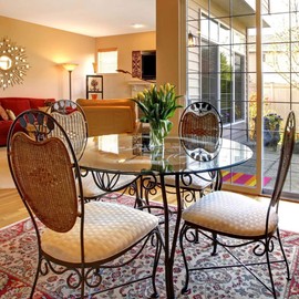 Dulles Glass 32" Round Glass Table Top - Tempered- 3/8" Thick - Pencil Polished Glass