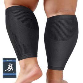 Plus Size Calf Compression Sleeves for Men & Women – Wide Fit, Real Hyper-Elastic & Premium Non-Slip Double Cuff – Shin Splint Relief & Muscle Recovery Compression Leg Sleeves 3XL for calf 24.4 - 26.8in