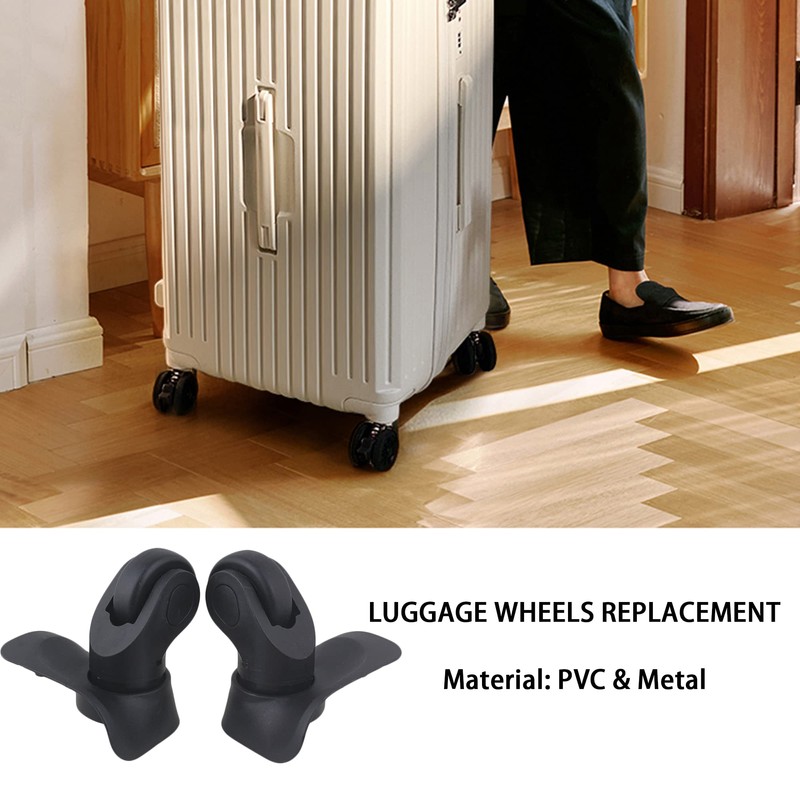 2 Pair Replacement Wheels for Luggage 360 Swivel Dual Suitcase