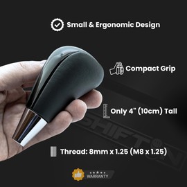 SHIFTIN Leather Wood Gear Shift Knob for Toyota Avalon Yaris 4Runner Land Cruiser Sienna Camry Solara Tacoma and Lexus ES300 ES330 GS300 GS400 GS430 SC300 SC400 (Black Leather/Piano Black)