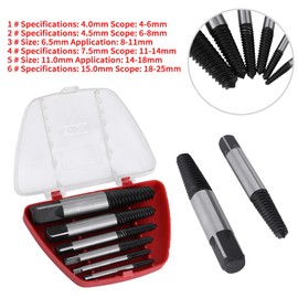 6pcs práctico HSS Damaged Screw Extractor Bolt Stud Remover Set para el hogar
