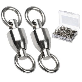 AMYSPORTS Ball Bearing Swivel, Bearing, Snap, Bearing Swivel, Fishing Power Swivel, 25-Piece Set, 79.4 lbs (36 kg)