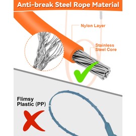 32 Inch Drain Snake, Anti-Break Metal Hair Removal Tool with Nylon Coating Sink Snake, Drain Cleaner Hair Catcher Remover for Shower, Bathroom Sink Tub(6 Pack)