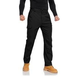Apotemis Mens Cargo Pants Tactical Hiking Travel Pants Fishing Brunt Work Construction Waterproof Lightweight Pants Black 34