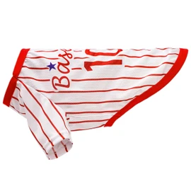 Paiaite Sleek Striped Dog Vest: Sleeveless Baseball-Style Dog Shirt, Ideal Fit for Small, Medium, and Large Breeds,Polyester Fabric for Comfort, Breathability, and Stretchiness Red XXL