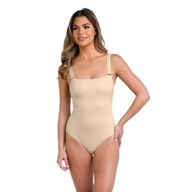 La Blanca Women's Over The Shoulder One Piece Swimsuit, Sand//LB Luxe, 4