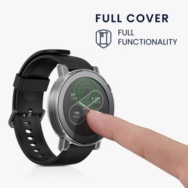 kwmobile Cases Compatible with CMF by Nothing Watch Pro 2 (D398) - Set of 2 Fitness Tracker Screen Protectors - Silver/Transparent