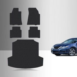 TOUGHPRO Full Set Floor + Cargo Mats Accessories Set for Nissan Altima All Weather Heavy Duty (Made in USA) Black Rubber 2013 2014 2015 2016 2017 2018