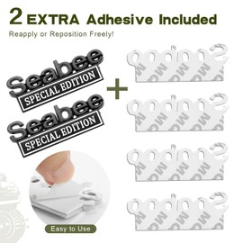 YQCQWL 2 Pack Seabee Special Edition Car Emblem with 4 Adhesives, 3D Badge Decal for Trucks, Metal Stickers Replacement Fit Universal Vehicle, Veteran Gifts for Men (Black & White)