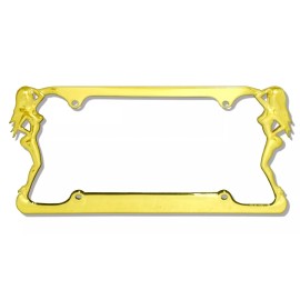 1clickautoacc 3D METAL GOLD STANDING NUDE LADY LICENSE PLATE FRAME