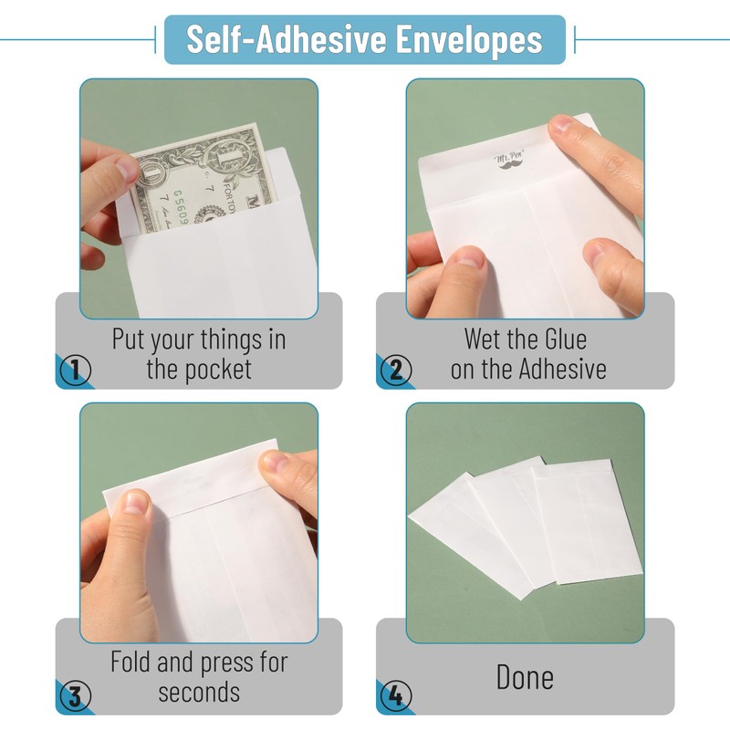 Mr. Pen- Money Envelopes for Cash, 100 Pack, 6.5" x