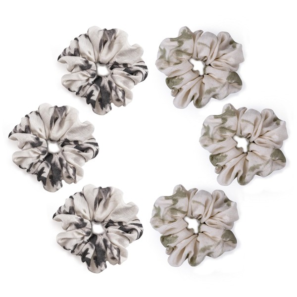 Elevate Your Style with Chinoiserie Ink Style Slim Hair Scrunchies