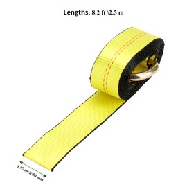 MAHIONG 8PCS 2Inch x8.2 Ft Lasso Tow Strap with D Ring, 10,000Lbs Load-Bearing Auto Tie Down Straps, D Ring Wheel Lift Straps Tow Truck Straps for Trailer Tow Truck