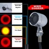 FATECIM 2X Motorcycle LED Bullet Tail Lights Turn Signals Running