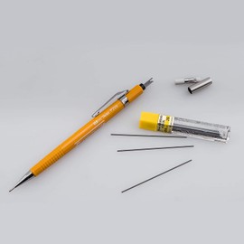 Pentel P200 Series Mechanical Pencil 0.9mm Yellow Barrel + Super Hi-Polymer Refill Leads 0.9mm HB Grade (YP209G-HB)