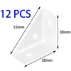 12 PCS Triangle Corner Brackets,Angle Support for Furniture Fastening (White)
