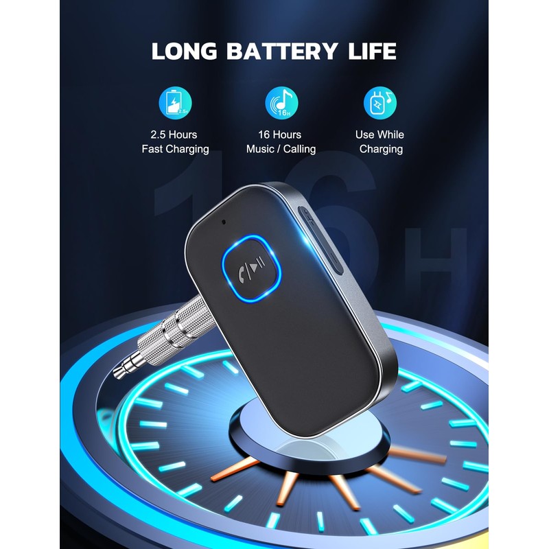 COMSOON Bluetooth Receiver for Car, Noise Cancelling 3.5mm AUX Bluetooth