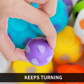 Pack of 12 Football Spinner Fingertips Toy 3.5 cm Rotating Stress Balls Game, Mini Football Stress Relief Toys, Anti Stress Sensory Spinning Toy for Children and Adults