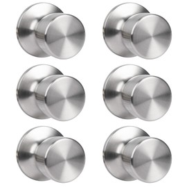 HOSOM Dummy Door Knobs, Keyless Closet Door Knobs Satin Nickel Dummy Door Knob, Exterior/Interior Door Knob, Individual Non-Turning Dummy Door Knob Single Side, 6 Pack