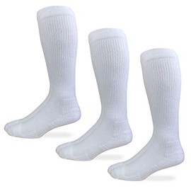 Carolina Ultimate Mens over the calf Seamless Toe Compression Socks 3 Pair Pack (White, Men's Shoe Size 9-13 - Sock Size Large)