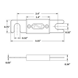 F.S.P Ceramic ANL Fuse 100A 100 Amp for Car Vehicle Marine Audio Video System Gold 2 Pack (100 Amp) White Gold