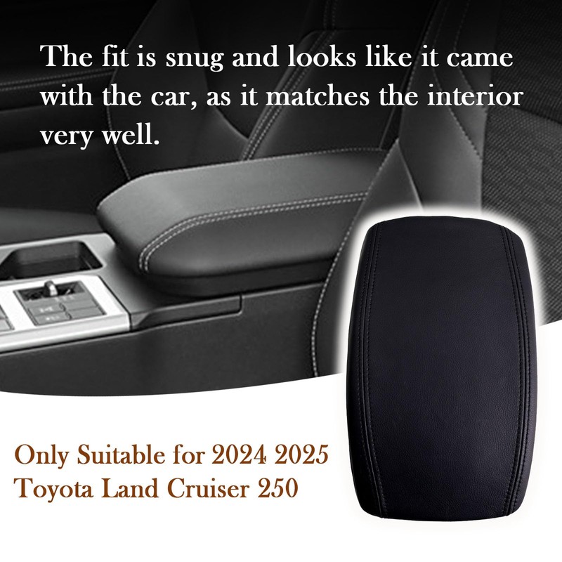 Areeyils Black Leather Center Console Armrest Cover for 2024-2025 2026