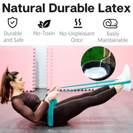 Gemx Pilates Band for Men and Women | Skin Friendly Long Resistance Band | Physio Bands for Physical Therapy, Strength, Training and Exercise | Tension Band | Workout Strength Training Bands