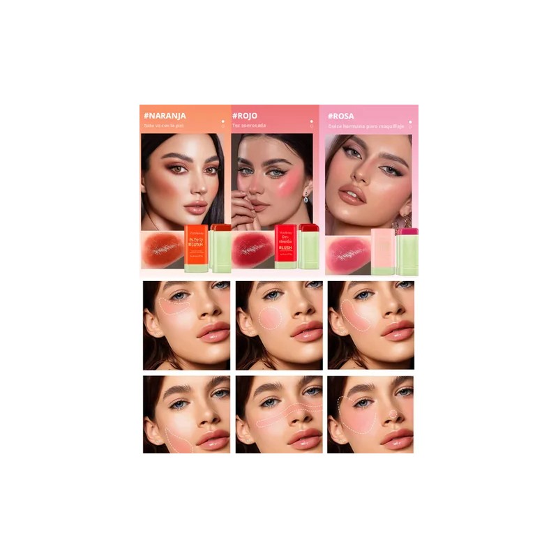 Rubor Barra Lotlash Rosa Pack 3 Tonos Para Labios Y
