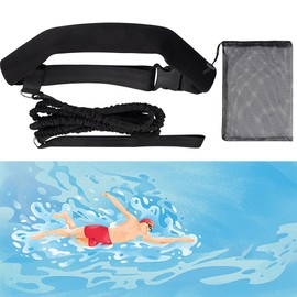 SUQ Swimming Belt for Pool 2.2 m, Pool Swimming Belt Adjustable, Swimming Belt for Children and Adults, Swimming Aid Belt, Increases Strength and Endurance, Aqua Fitness, Fitness Accessories (Black)