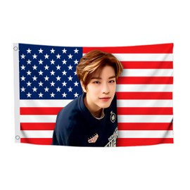 3x5 Feet Sungmin American Flag with Two Brass Grommets - Tapestry Banner for Indoor Wall Hanging or Bedroom Living - Seung Min Banners for Decoration House - Vivid Color and Fade Proof Decorations