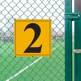 i-CowFun Premium Aluminum Number Signs 2, Metal 12" X 12" Yellow Numbered Signs Outdoor for Parking Lots, Floor, Dock, Court, Aisle, Field, High Visibility, No Fade, Weather-resistant