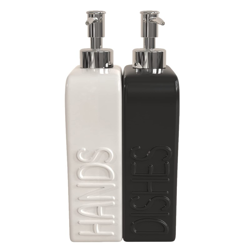 Karisky Soap Dispenser Set with Funnel, Non-Slip Silicone Pads, 2