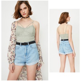 SUOSDEY Invisible Belt for Women Black Stretch No Show Belt Adjustable for Dress Jeans Pants