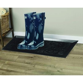 Superio Rubber Boot & Shoe Tray, 34 x 14 x 2 Rectangle, Heavy Duty, Protects Floors from Water and Dirt, Waterproof for All Weather Indoor Outdoor Use,